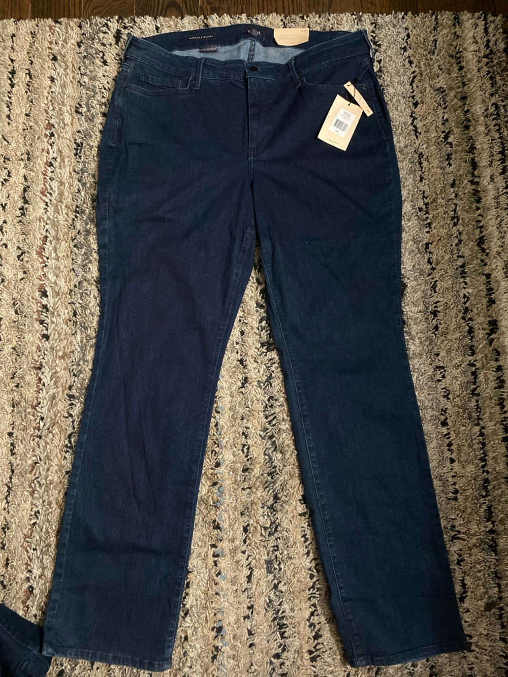 NYDJ Women's Dark Indigo Wide-Leg Jeans
